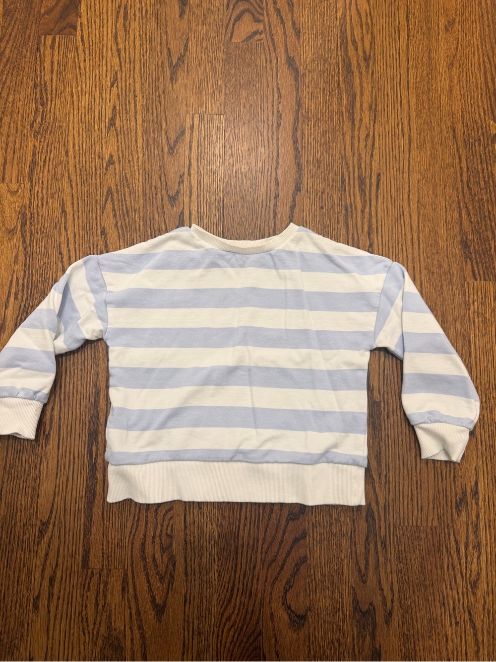 Mango Baby Blue and White Striped Knit Top